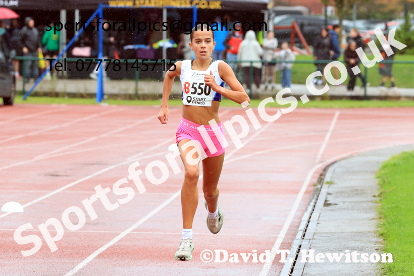 Girls Under-15s 2025 Northern Athletics Autumn Road Relays, Leigh, Lancashire. Photo: David T. Hewitson/Sports for All Pics